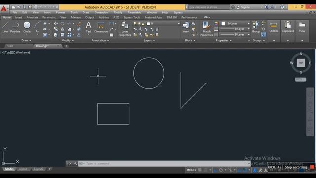 HOW TO USE AUTOCAD SOFTWARE/USING DRAW MANU BAR AND MODIFY BAR IN AUTOCAD 2010/2016,MOVE,(PART-2) смотреть онлайн