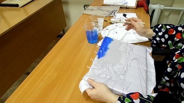 Мастер-класс в технике батик "Зимний пейзаж". Преподаватель Фролова А. А. смотреть онлайн