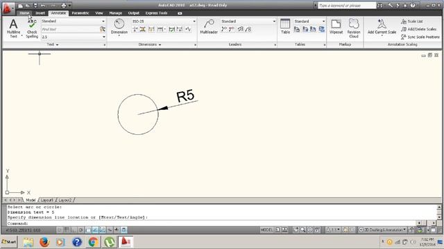 Difference between the diameter and radius of the circle in AutoCad смотреть онлайн