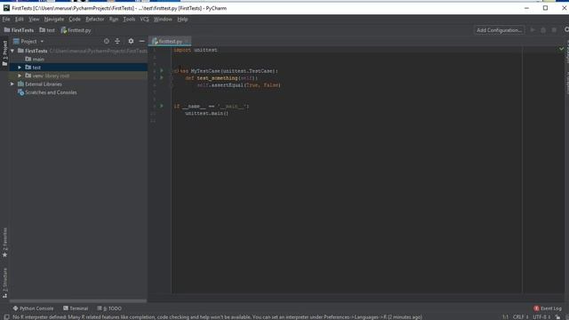 Python PyCharm Writing First Tests смотреть онлайн