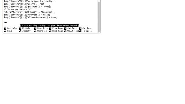 Apple: Unable to edit config.inc.php in the phpmyadmin configuration смотреть онлайн