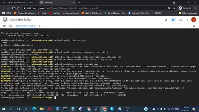 Запуск Kubernetes кластера в GCP из Cloud Shell смотреть онлайн