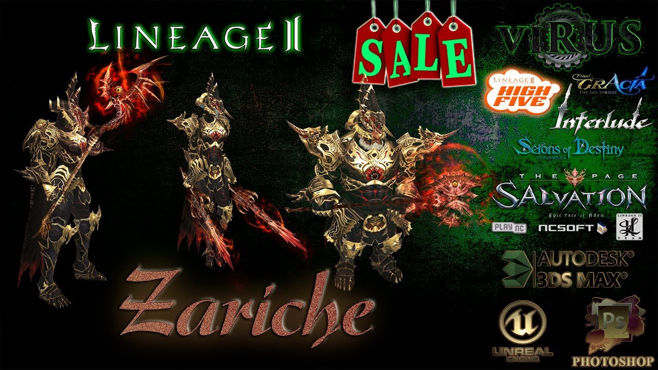 ZARICHE Armors, Weapons, Cloak, Helmet. LINEAGE II - FAFURION. Any Chronicle ◄√i®uS►