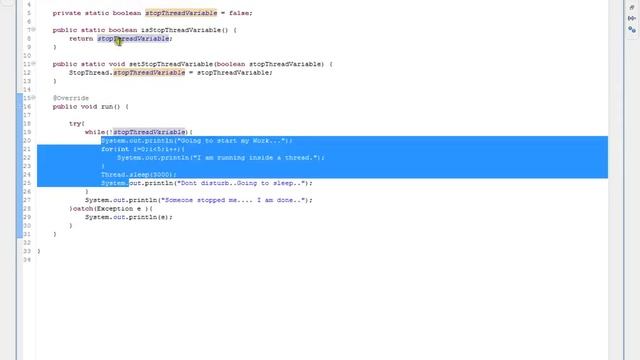 How to stop a running Thread in Java смотреть онлайн