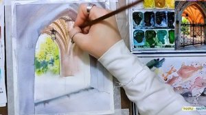 Как нарисовать арку. Урок акварельной живописи