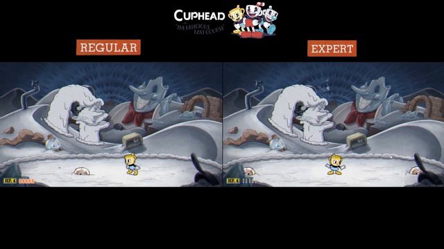 Cuphead DLC - Chef Saltbaker Regular vs Expert - Difficulty Comparison - Peashooter Only смотреть онлайн