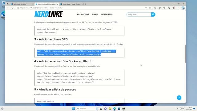 Ambiente para Desenvolvimento - Windows/WSL, Ubuntu, Docker, Docker Compose e Portainer смотреть онлайн
