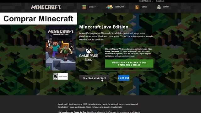 ✅ Como COMPRAR MINECRAFT con PAYPAL ? Java Edition para PC Original 2022 [Precio] смотреть онлайн