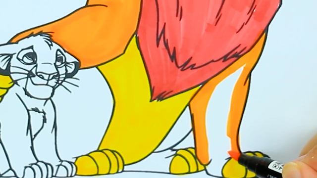Lion King | How to draw and color | Coloring Page | Little Hands Coloring Book смотреть онлайн