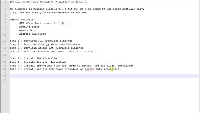Cordova(PhoneGap) Windows Full Installation Guide смотреть онлайн