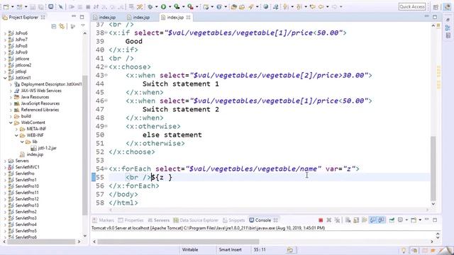 Java JSP JSTL xml смотреть онлайн