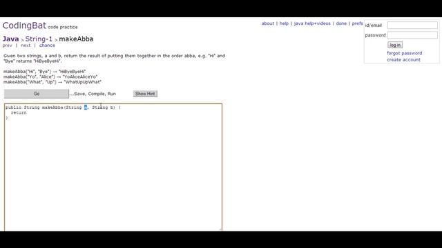 Coding Bat - Java String Tutorial MakeAbba смотреть онлайн