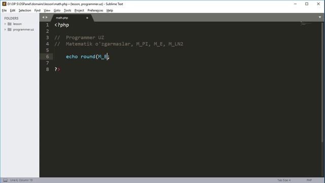 18 Matematik o'zgarmaslar - Php Uz смотреть онлайн