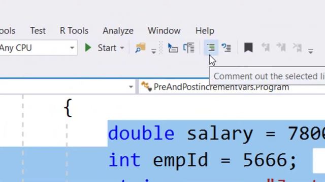 How to Comment Code Block in Visual Studio смотреть онлайн