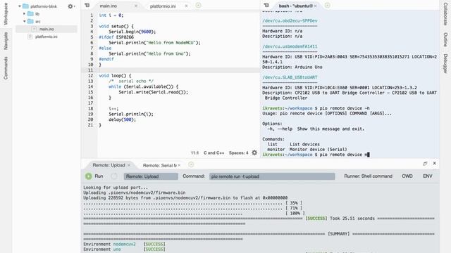 Cloud Web IDE + PlatformIO Remote = IDE for Embedded/IoT development смотреть онлайн