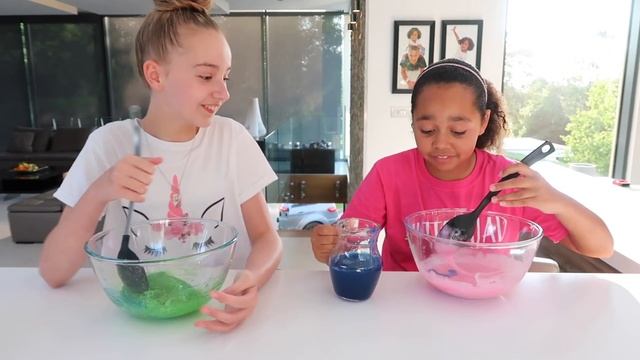 3 COLORS OF GLUE SLIME CHALLENGE!! смотреть онлайн