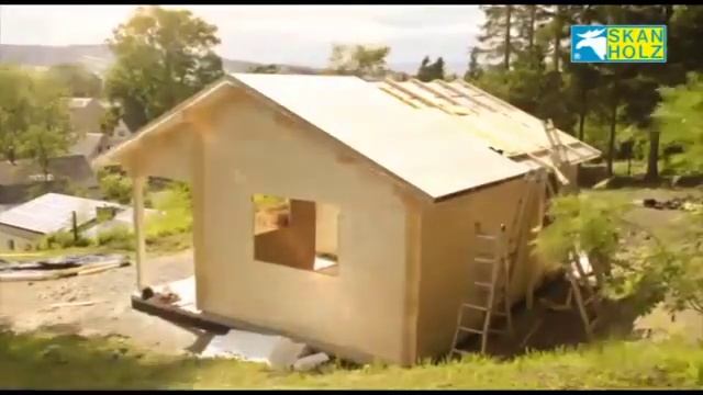 Домик в одинарный МиниБрус - монтаж из домокомплекта (Eng.).