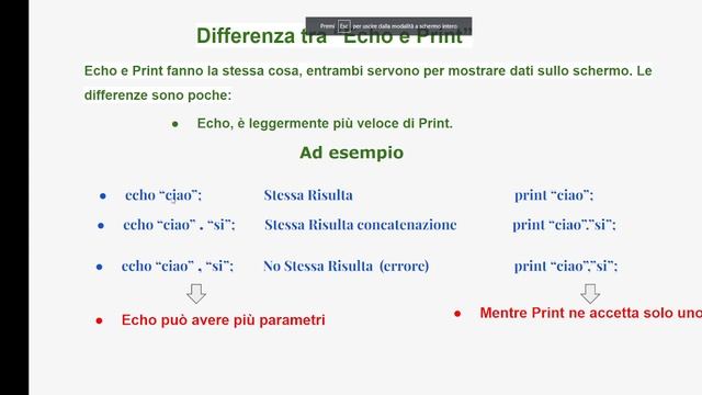 PHP Differenza tra “Echo e Print” смотреть онлайн