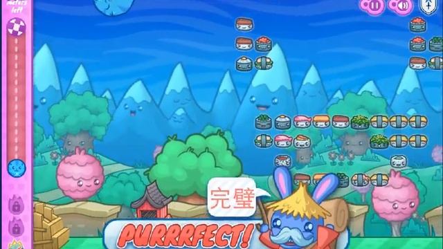 Игра Sushi-cat-a-pult / онлайн игры игры для детей смотреть онлайн