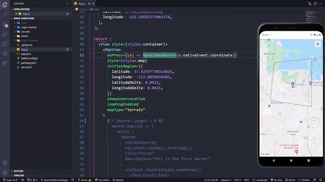 Aula 23.4 - Criando polígonos no mapa - Curso React Native + Hooks смотреть онлайн