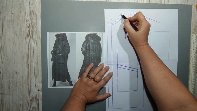 Пальто с утеплителем. Большой капюшон №762 смотреть онлайн