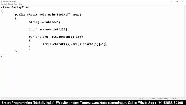 Program to find Maximum Occurring Character in String in Java by Deepak смотреть онлайн