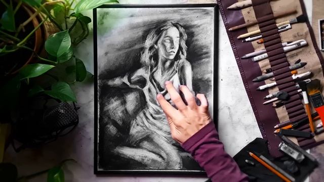 [ASMR No Talking] 6 Hours of Drawing with Charcoal Pencils смотреть онлайн