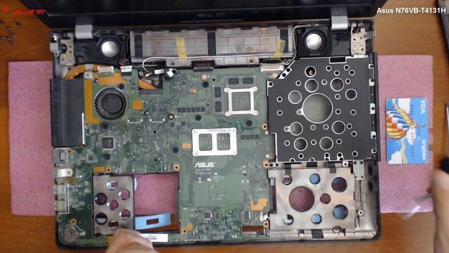 Asus N76VB-T4131H разборка , комплексная чистка , замена термопасты