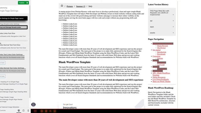 Single Page Breadcrumbs Settings The Main Settings For Single Page Layout
