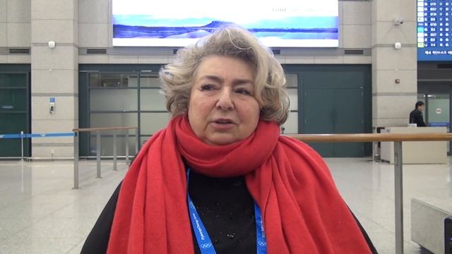 Интервью Татьяны Тарасовой в аэропорту Сеула