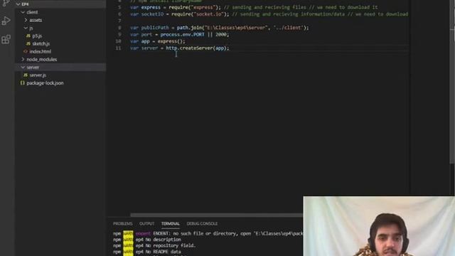 How to make an io game from A - Z ep4. (Javascript, P5js, Nodejs) (Running a server sided template) смотреть онлайн