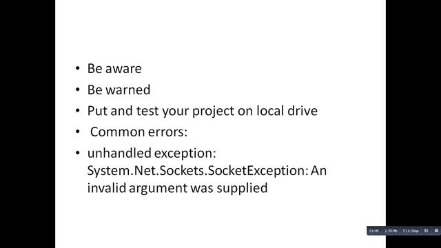 Dev Tips#15 Socket application on network drive unhandled exception System Net Sockets SocketExcept смотреть онлайн