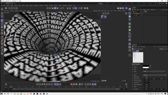 Эффект текстовой воронки (Illustrator + AfterEffects + Cinema 4D)