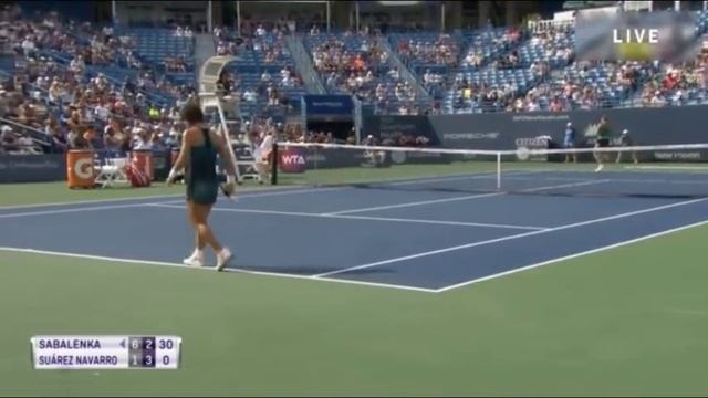 Final. New-Haven. Sabalenka - Suarez-Navarro (2-0) (Арина Сабаленка - Карла Суарез-Наварро) смотреть онлайн