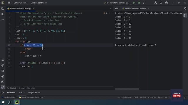 Python Break Statement смотреть онлайн