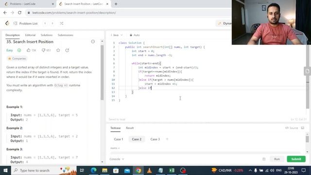 Day 25, Search insert position , binary search, Leetcode problem #35 #75dayscodingchallenge смотреть онлайн