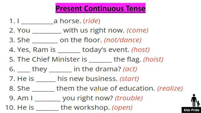 Present continuous tense worksheet for class3| grade 3 Present continuous tenses exercise смотреть онлайн