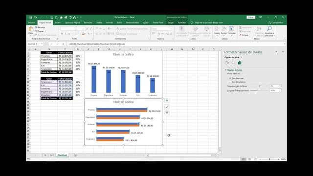 EXCEL - Criando Gráfico com Valor e Porcentagem смотреть онлайн
