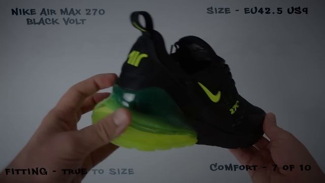 Nike Air Max 270 Black Volt (Review) - UNBOXING & ON FEET смотреть онлайн
