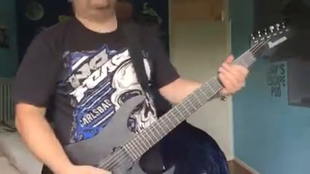Memoriam - War Rages On - playthrough cover with Ibanez Iron Label EMG 81 Yamaha THR10X metal смотреть онлайн
