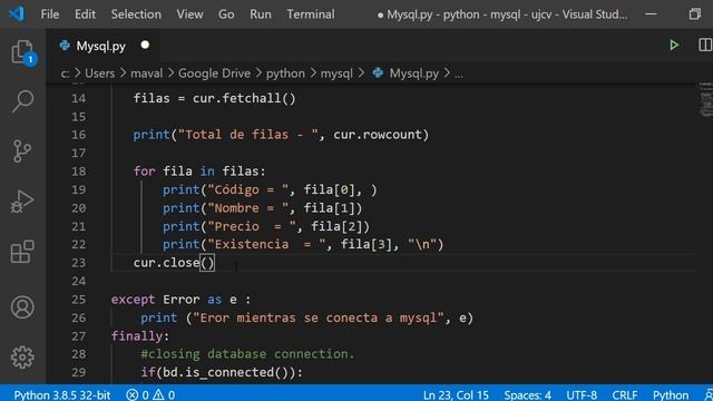 Python-mysql mysql-connetor y fetchall смотреть онлайн