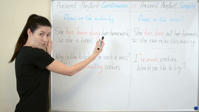 Сравниваем Present Perfect Continuous и Present Perfect Simple.