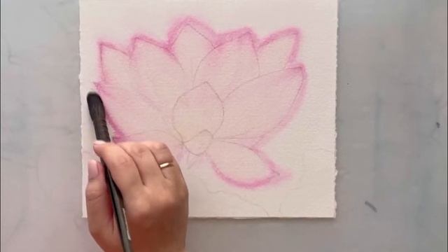Рисуем лотос акварелью. Часть 1 смотреть онлайн