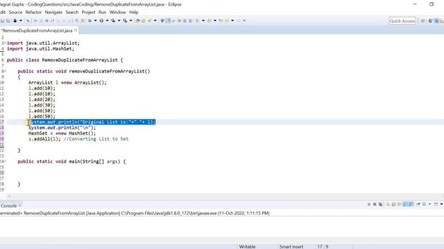 Remove Duplicates From ArrayList in Java смотреть онлайн