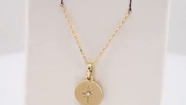 14K Yellow .08 CTW Diamond Starburst 16-18" Necklace смотреть онлайн