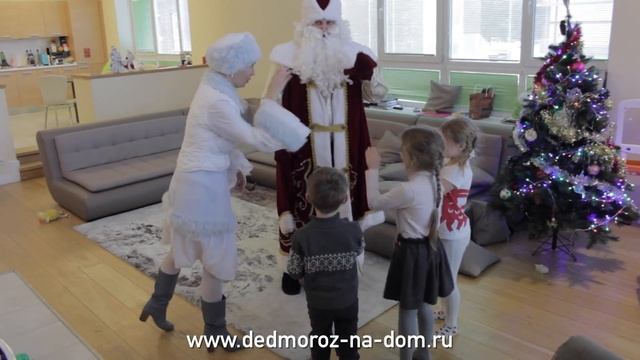 Видеоотзыв о Деде Морозе и Снегурочке, катание на оленях смотреть онлайн