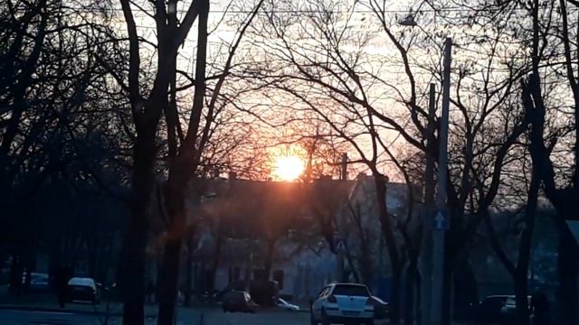 15 03 2019 Снимаем из машины красивый закат при подъезде на Балковскую смотреть онлайн