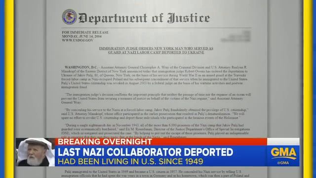 Trump deports last Nazi war criminal in US back to Germany смотреть онлайн