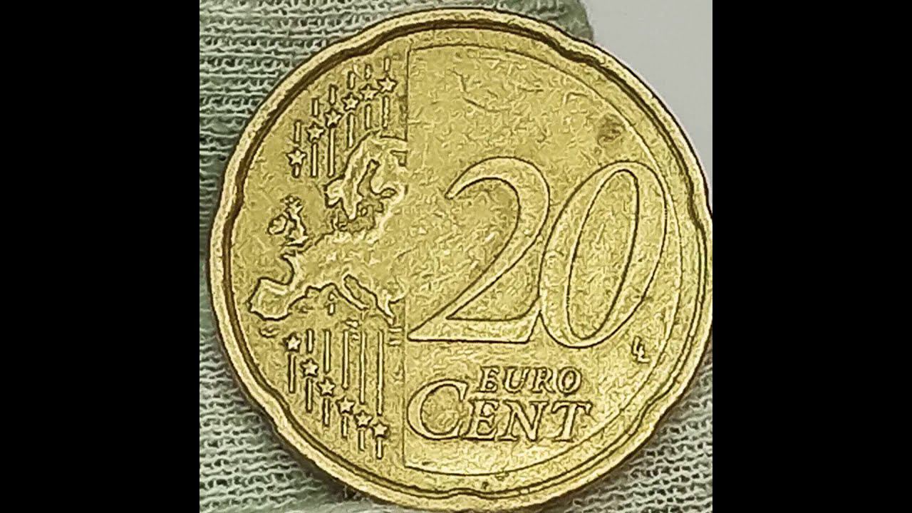 Сколько стоит монета 20 евроцентов 2007 года. Испания.
