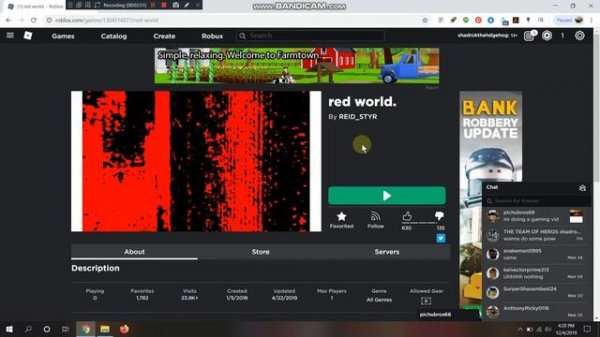 red world roblox (my return to gaming )